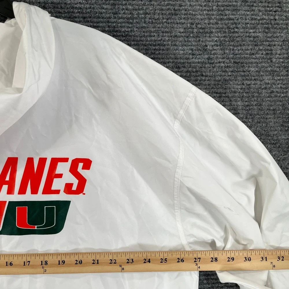 Miami Hurricanes Champion Windbreaker Mens 2XL Half Zip Hooded Gameday Jacket